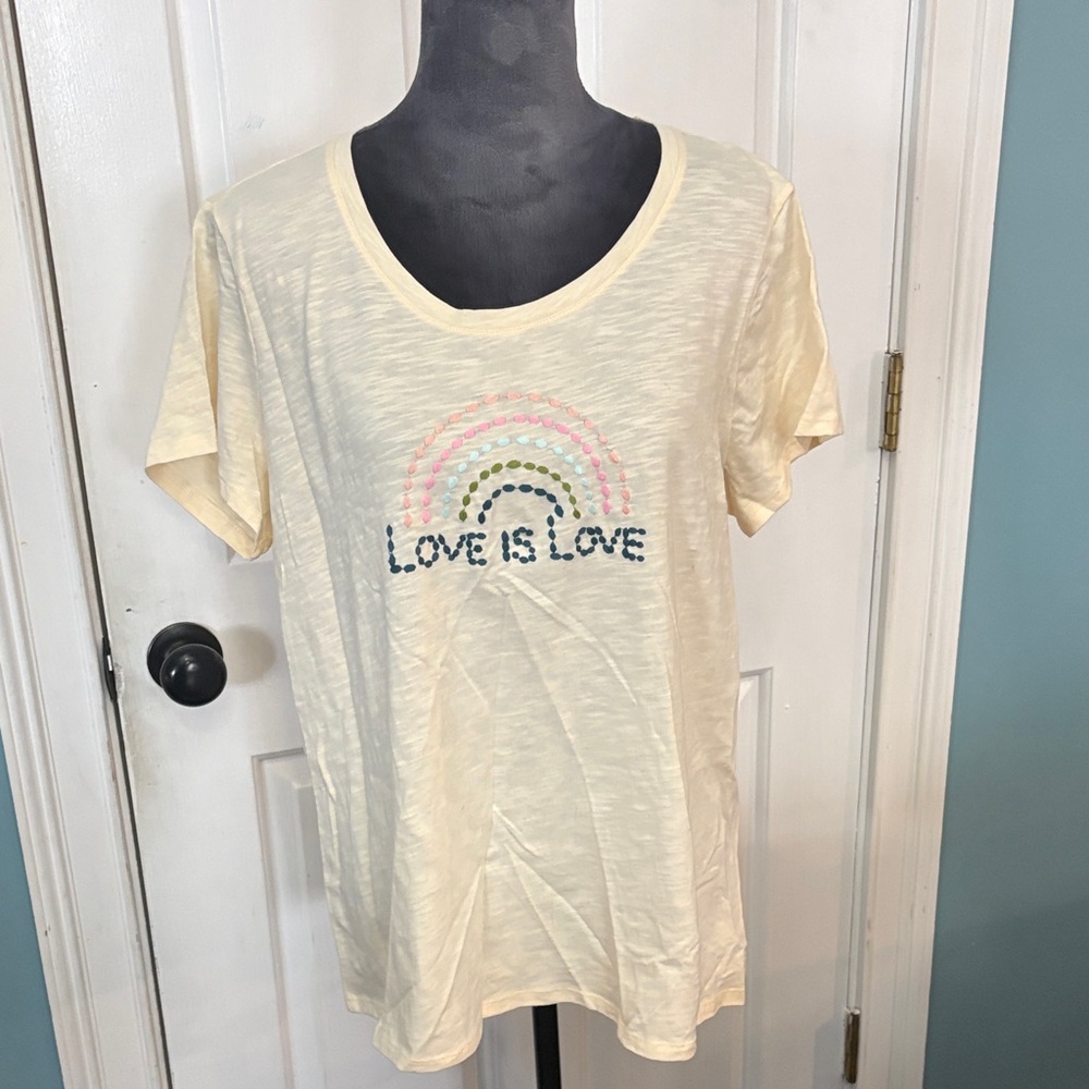 LC Lauren Conrad Cream XL Tee Shirt